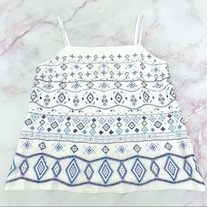 White House Black Market Embroidered & Beaded Top